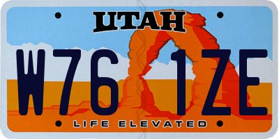 UT license plate W761ZE