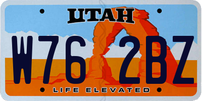 UT license plate W762BZ