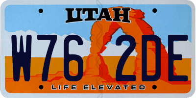 UT license plate W762DE