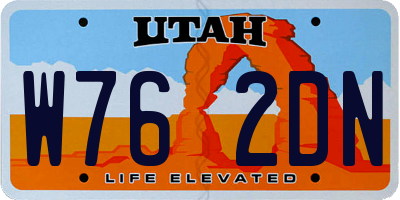 UT license plate W762DN