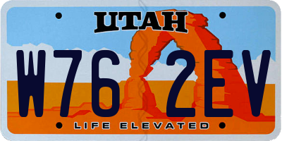 UT license plate W762EV