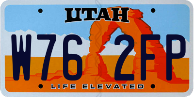 UT license plate W762FP