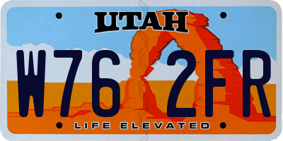 UT license plate W762FR