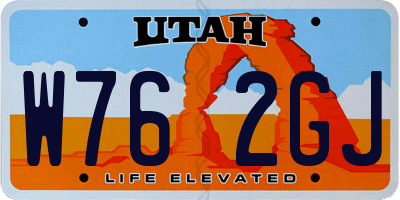 UT license plate W762GJ