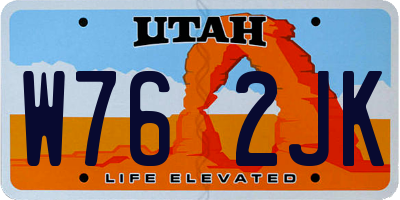 UT license plate W762JK