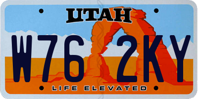 UT license plate W762KY
