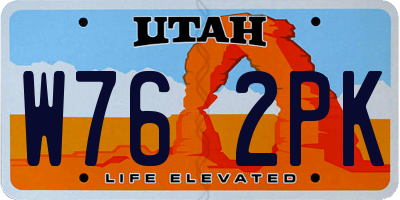 UT license plate W762PK