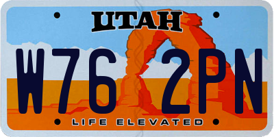 UT license plate W762PN