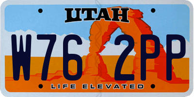 UT license plate W762PP
