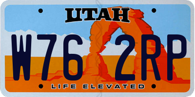 UT license plate W762RP