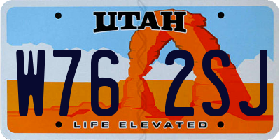 UT license plate W762SJ