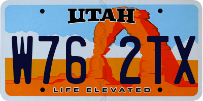 UT license plate W762TX
