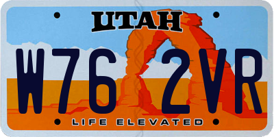 UT license plate W762VR