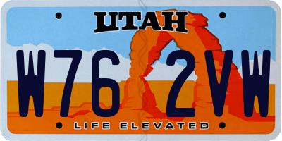 UT license plate W762VW