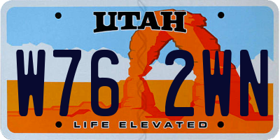 UT license plate W762WN
