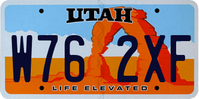 UT license plate W762XF