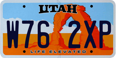UT license plate W762XP