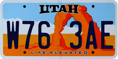 UT license plate W763AE