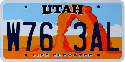 UT license plate W763AL
