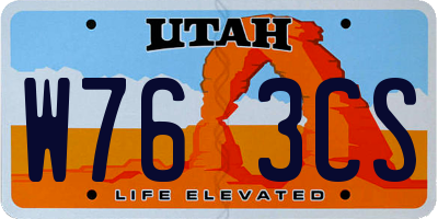 UT license plate W763CS