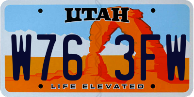 UT license plate W763FW