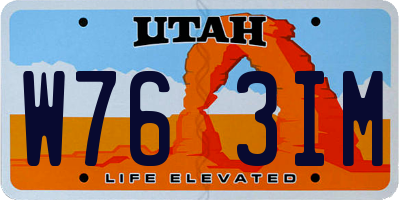 UT license plate W763IM