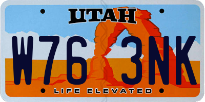 UT license plate W763NK