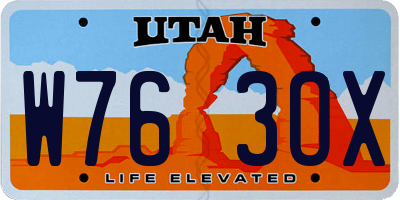 UT license plate W763OX