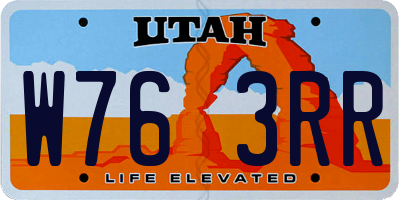 UT license plate W763RR