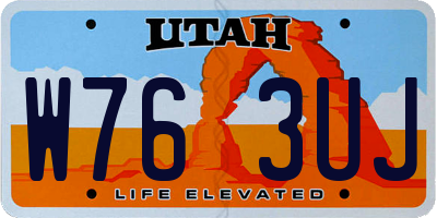 UT license plate W763UJ