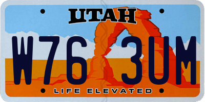 UT license plate W763UM