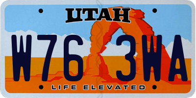 UT license plate W763WA