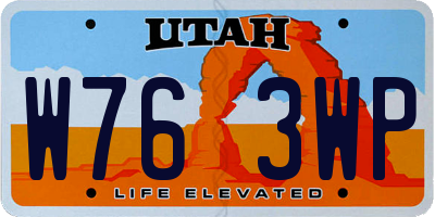 UT license plate W763WP