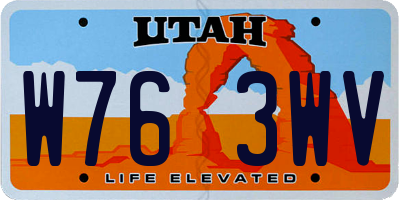 UT license plate W763WV