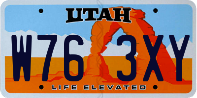 UT license plate W763XY