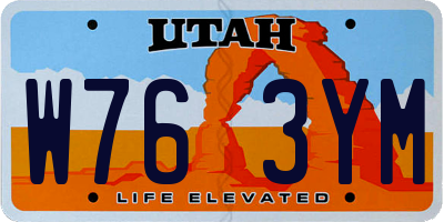 UT license plate W763YM