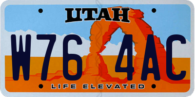 UT license plate W764AC