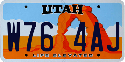 UT license plate W764AJ