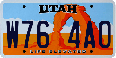 UT license plate W764AO