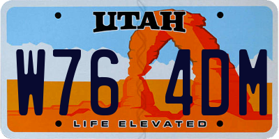 UT license plate W764DM
