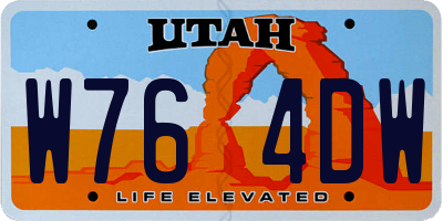 UT license plate W764DW