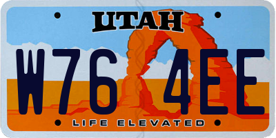UT license plate W764EE
