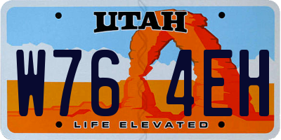 UT license plate W764EH