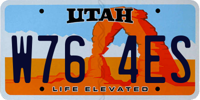 UT license plate W764ES