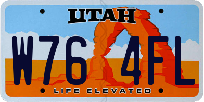 UT license plate W764FL