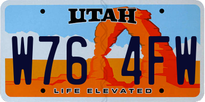 UT license plate W764FW
