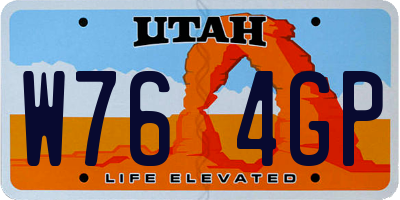 UT license plate W764GP