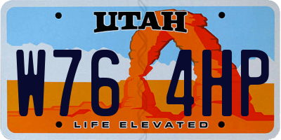 UT license plate W764HP
