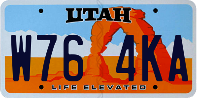 UT license plate W764KA