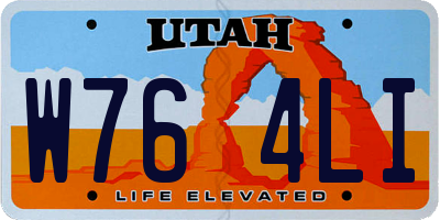 UT license plate W764LI